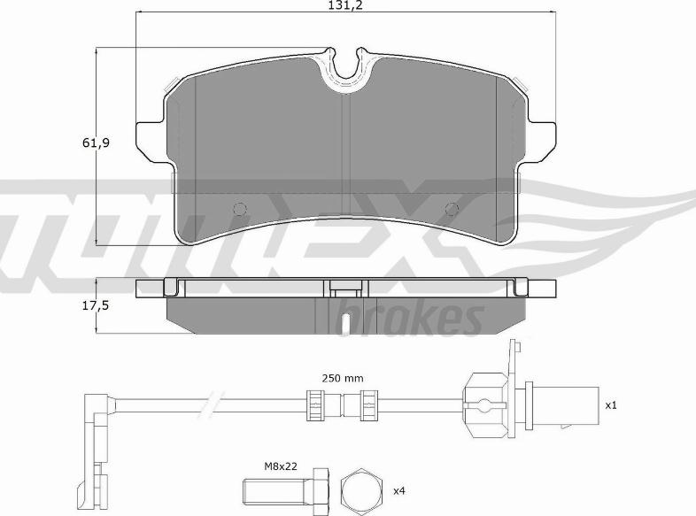 TOMEX brakes TX 18-88 - Тормозные колодки, дисковые, комплект parts5.com