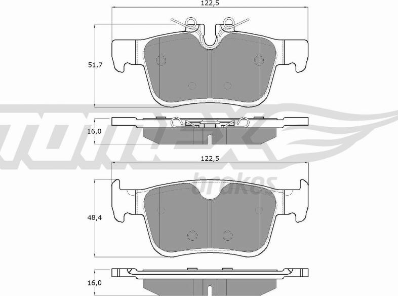 TOMEX brakes TX 18-87 - Тормозные колодки, дисковые, комплект parts5.com