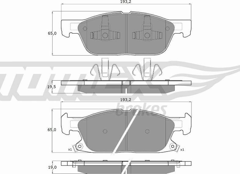 TOMEX brakes TX 18-39 - Тормозные колодки, дисковые, комплект parts5.com