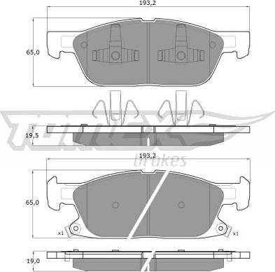 TOMEX brakes TX 18-39 - Тормозные колодки, дисковые, комплект parts5.com