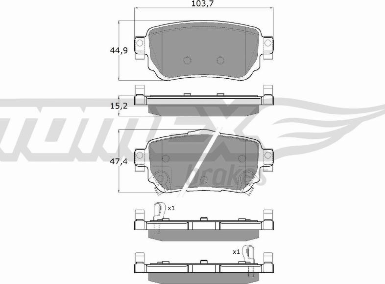 TOMEX brakes TX 18-27 - Тормозные колодки, дисковые, комплект parts5.com