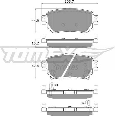 TOMEX brakes TX 18-27 - Тормозные колодки, дисковые, комплект parts5.com