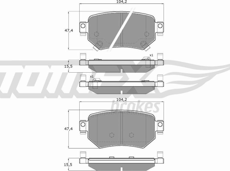 TOMEX brakes TX 18-70 - Тормозные колодки, дисковые, комплект parts5.com