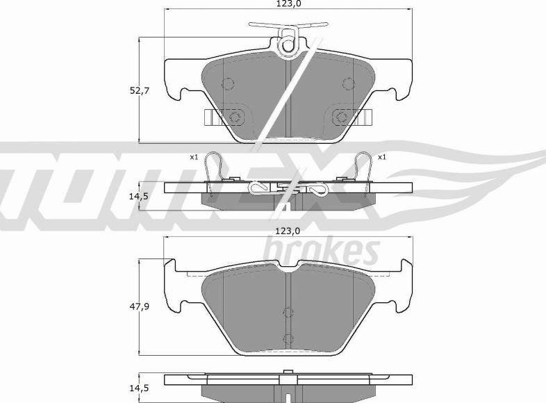 TOMEX brakes TX 18-71 - Тормозные колодки, дисковые, комплект parts5.com