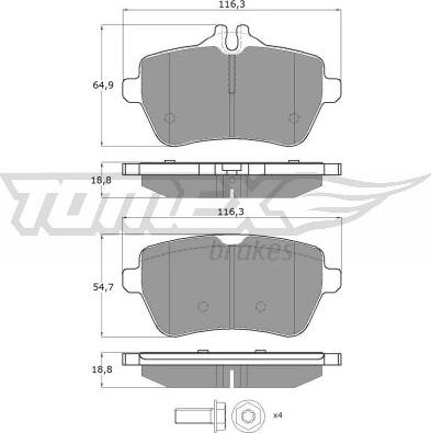 TOMEX brakes TX 18-78 - Тормозные колодки, дисковые, комплект parts5.com