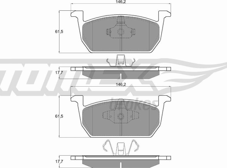 TOMEX brakes TX 18-73 - Тормозные колодки, дисковые, комплект parts5.com