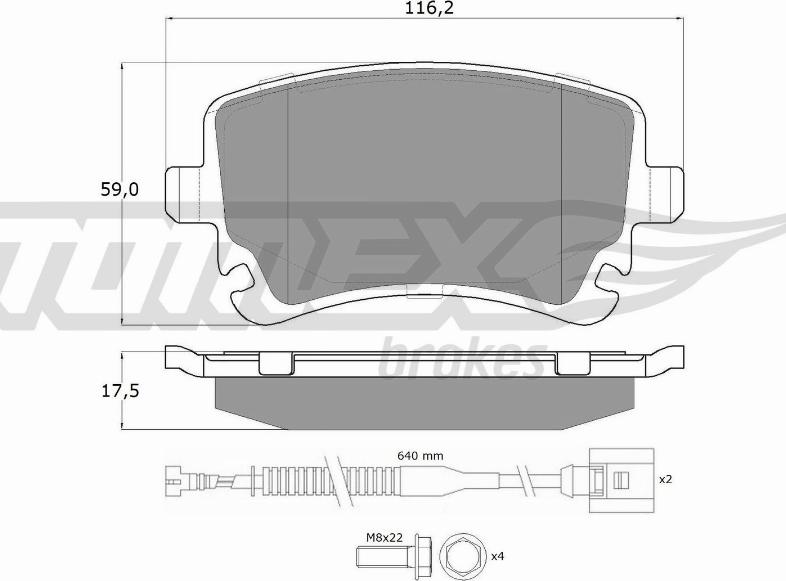 TOMEX brakes TX 13-962 - Тормозные колодки, дисковые, комплект parts5.com