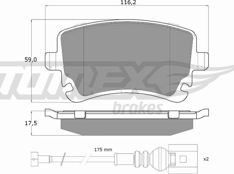 TOMEX brakes TX 13-96 - Тормозные колодки, дисковые, комплект parts5.com