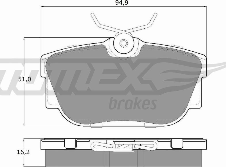 TOMEX brakes TX 13-90 - Тормозные колодки, дисковые, комплект parts5.com