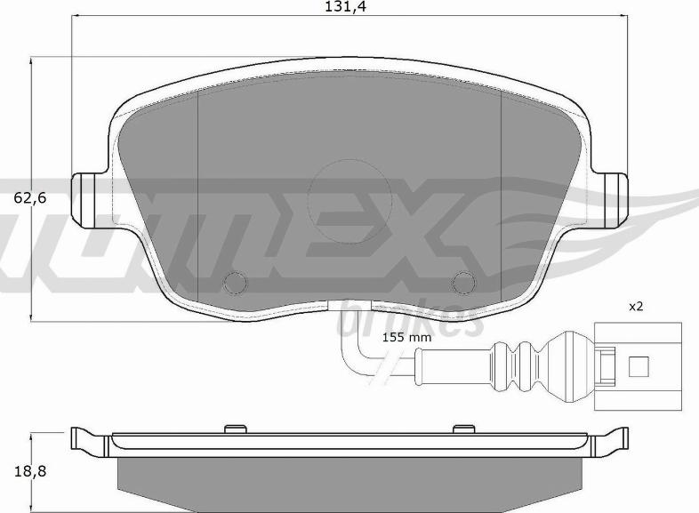 TOMEX brakes TX 13-591 - Тормозные колодки, дисковые, комплект parts5.com