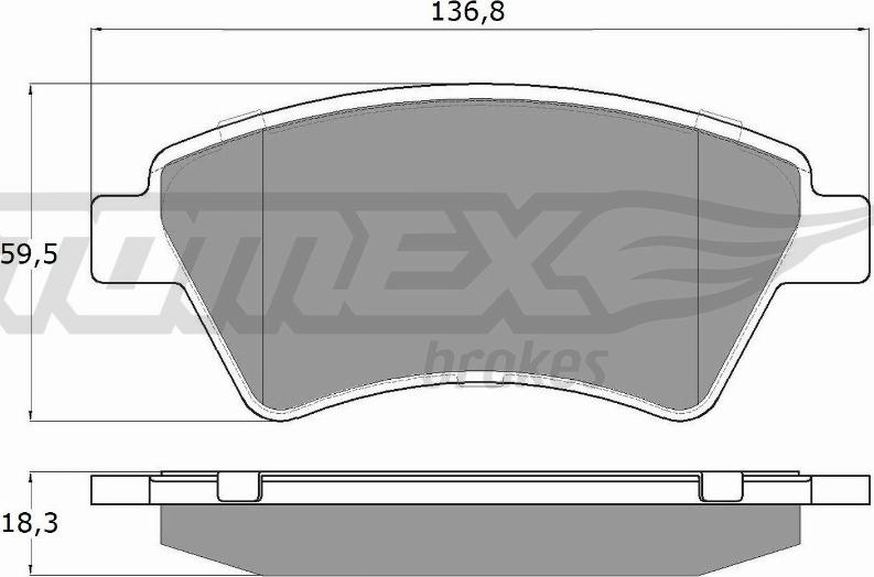 TOMEX brakes TX 13-54 - Тормозные колодки, дисковые, комплект parts5.com