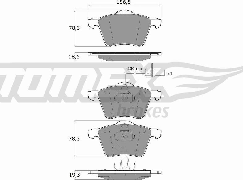 TOMEX brakes TX 13-58 - Тормозные колодки, дисковые, комплект parts5.com