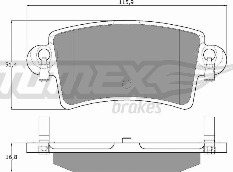 TOMEX brakes TX 13-52 - Тормозные колодки, дисковые, комплект parts5.com