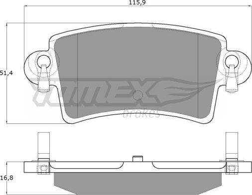 TOMEX brakes TX 13-52 - Тормозные колодки, дисковые, комплект parts5.com