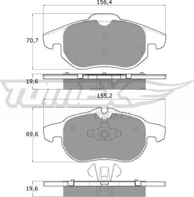 TOMEX brakes TX 13-04 - Тормозные колодки, дисковые, комплект parts5.com