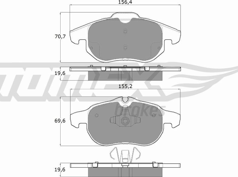 TOMEX brakes TX 13-04 - Тормозные колодки, дисковые, комплект parts5.com