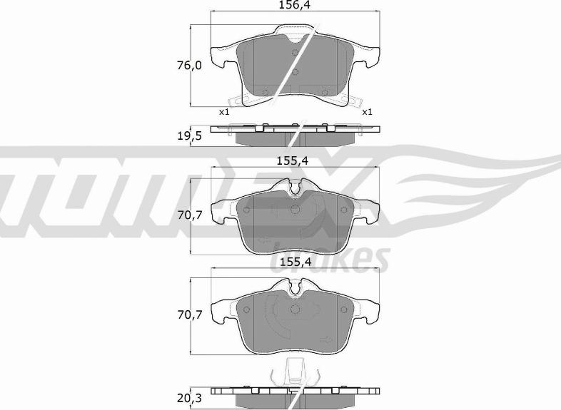 TOMEX brakes TX 13-00 - Тормозные колодки, дисковые, комплект parts5.com