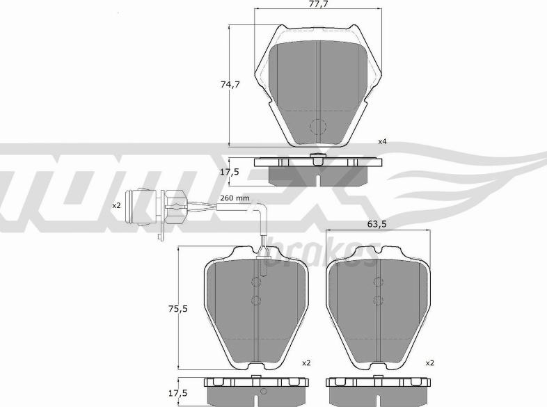 TOMEX brakes TX 13-15 - Тормозные колодки, дисковые, комплект parts5.com