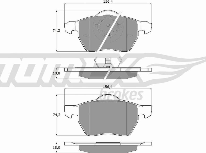 TOMEX brakes TX 13-131 - Тормозные колодки, дисковые, комплект parts5.com