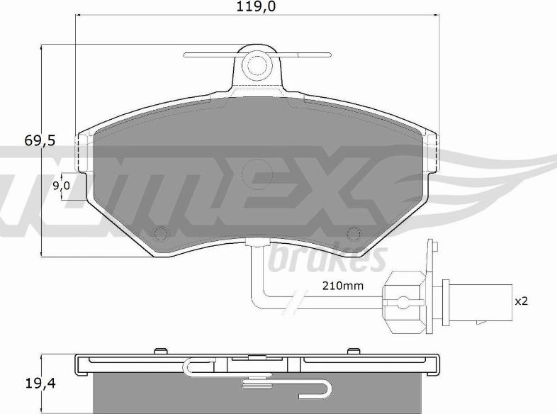 TOMEX brakes TX 13-121 - Тормозные колодки, дисковые, комплект parts5.com