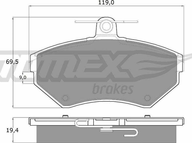 TOMEX brakes TX 13-12 - Тормозные колодки, дисковые, комплект parts5.com