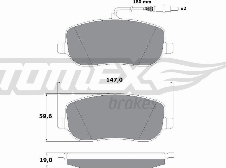 TOMEX brakes TX 13-34 - Тормозные колодки, дисковые, комплект parts5.com