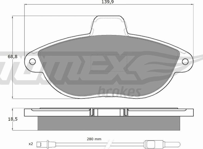 TOMEX brakes TX 13-35 - Тормозные колодки, дисковые, комплект parts5.com