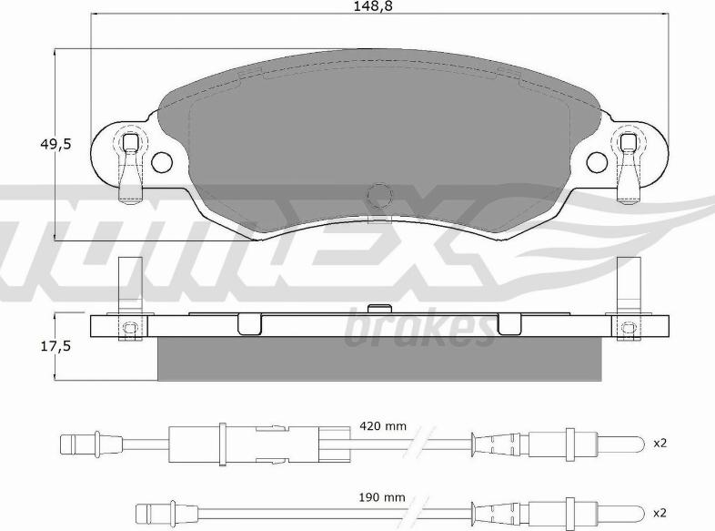 TOMEX brakes TX 13-30 - Тормозные колодки, дисковые, комплект parts5.com