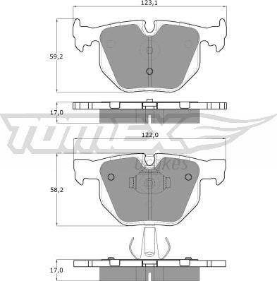 TOMEX brakes TX 13-26 - Тормозные колодки, дисковые, комплект parts5.com