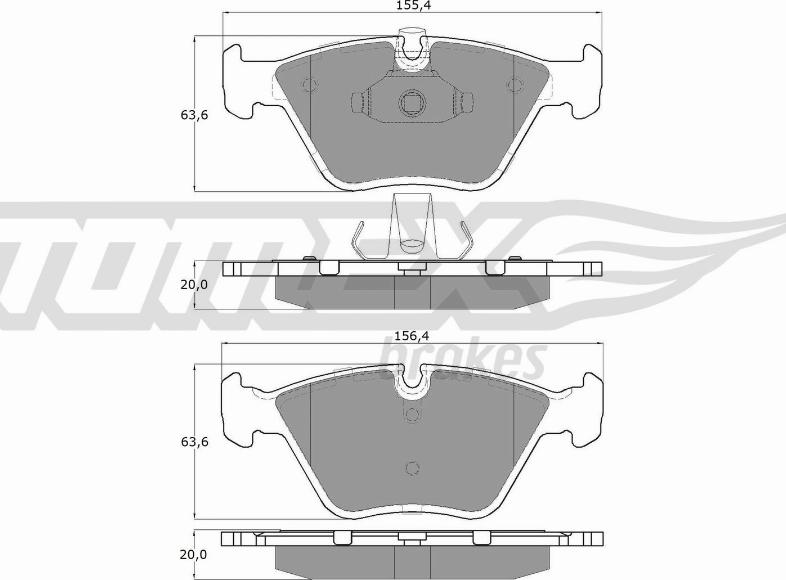 TOMEX brakes TX 13-20 - Тормозные колодки, дисковые, комплект parts5.com