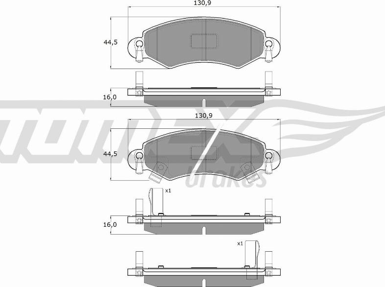 TOMEX brakes TX 12-96 - Тормозные колодки, дисковые, комплект parts5.com