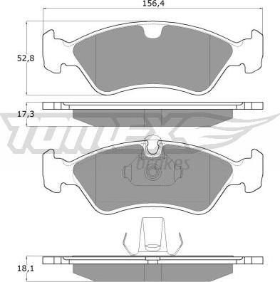 TOMEX brakes TX 12-98 - Тормозные колодки, дисковые, комплект parts5.com