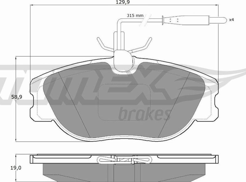 TOMEX brakes TX 12-442 - Тормозные колодки, дисковые, комплект parts5.com