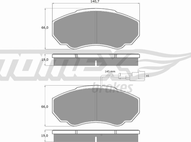 TOMEX brakes TX 12-45 - Тормозные колодки, дисковые, комплект parts5.com