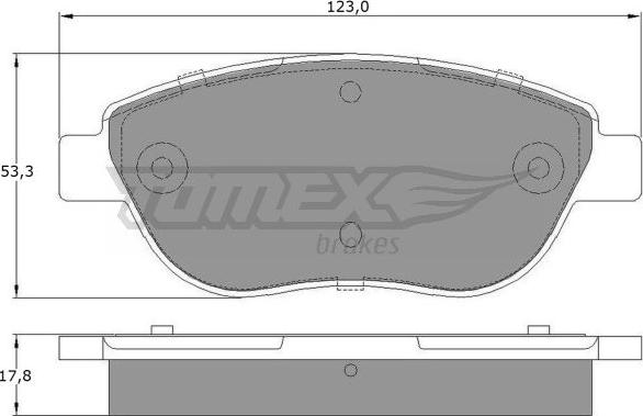 TOMEX brakes TX 12-483 - Тормозные колодки, дисковые, комплект parts5.com