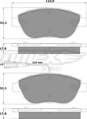 TOMEX brakes TX 12-482 - Тормозные колодки, дисковые, комплект parts5.com