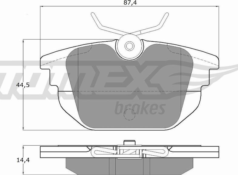 TOMEX brakes TX 12-43 - Тормозные колодки, дисковые, комплект parts5.com