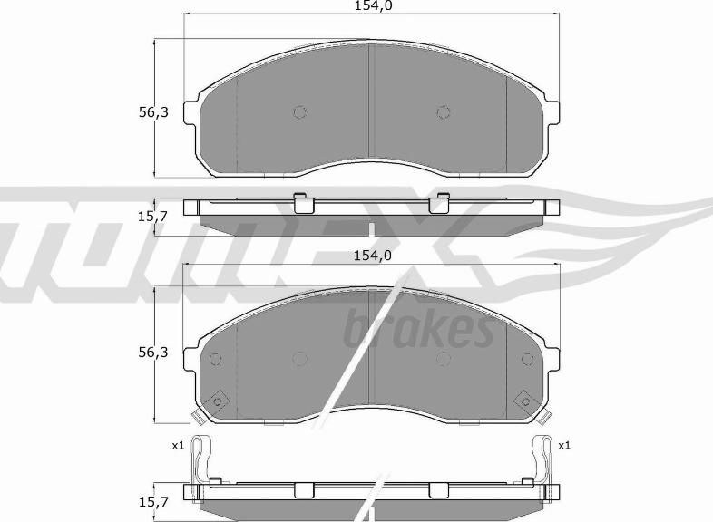 TOMEX brakes TX 12-42 - Тормозные колодки, дисковые, комплект parts5.com