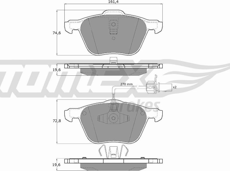 TOMEX brakes TX 12-56 - Тормозные колодки, дисковые, комплект parts5.com