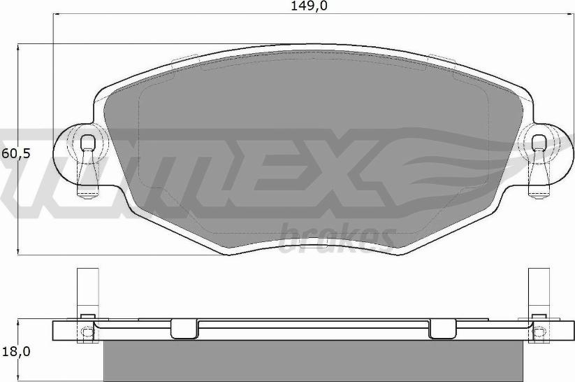 TOMEX brakes TX 12-58 - Тормозные колодки, дисковые, комплект parts5.com