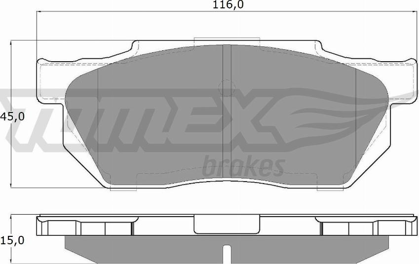 TOMEX brakes TX 12-64 - Тормозные колодки, дисковые, комплект parts5.com