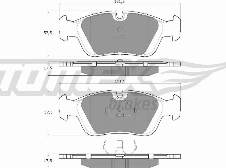 TOMEX brakes TX 12-05 - Тормозные колодки, дисковые, комплект parts5.com