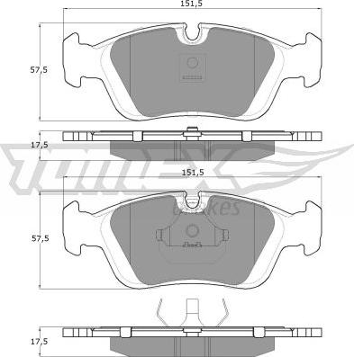 TOMEX brakes TX 12-05 - Тормозные колодки, дисковые, комплект parts5.com