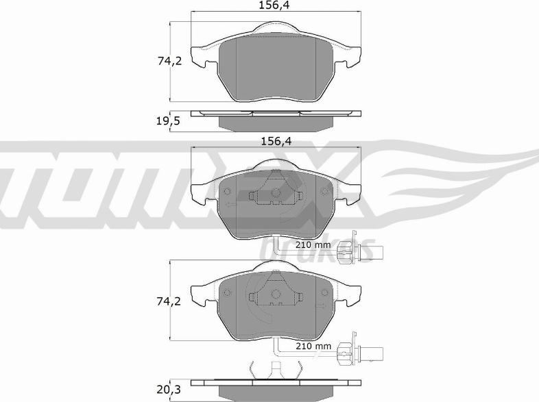 TOMEX brakes TX 12-13 - Тормозные колодки, дисковые, комплект parts5.com