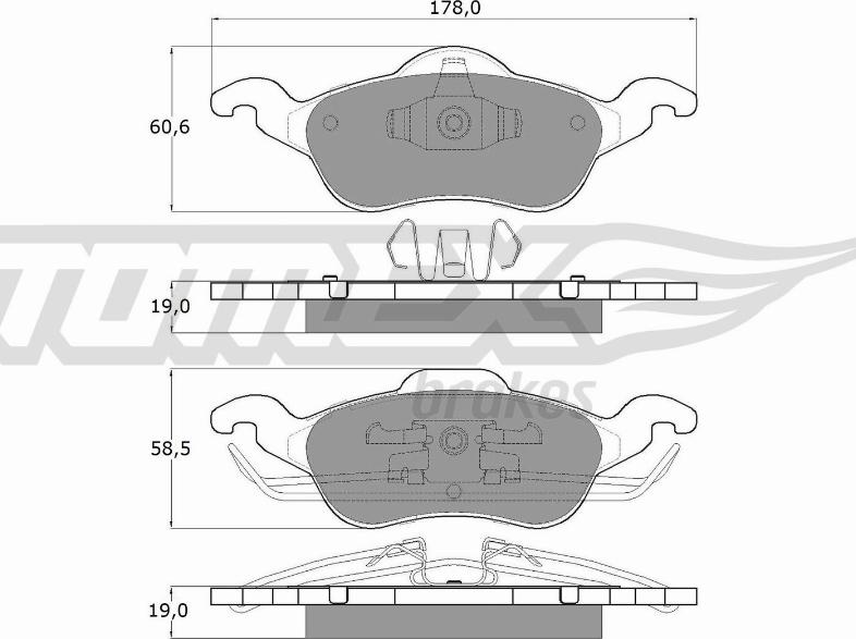 TOMEX brakes TX 12-17 - Тормозные колодки, дисковые, комплект parts5.com