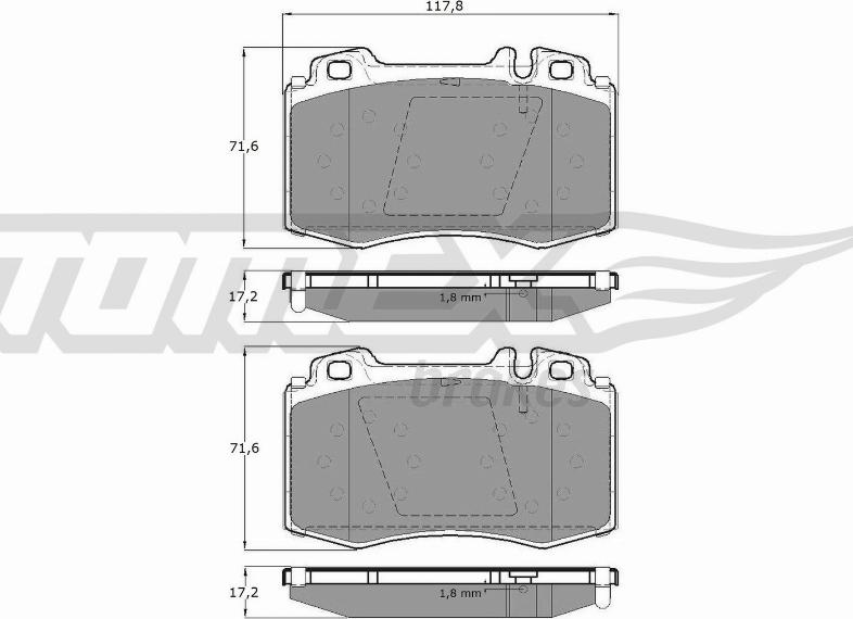 TOMEX brakes TX 12-81 - Тормозные колодки, дисковые, комплект parts5.com