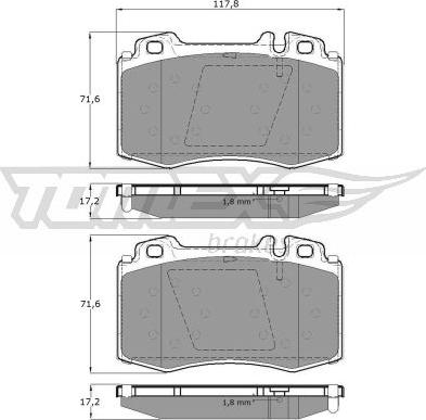 TOMEX brakes TX 12-81 - Тормозные колодки, дисковые, комплект parts5.com