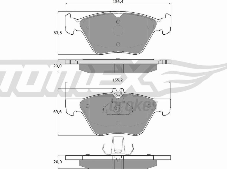 TOMEX brakes TX 12-82 - Тормозные колодки, дисковые, комплект parts5.com