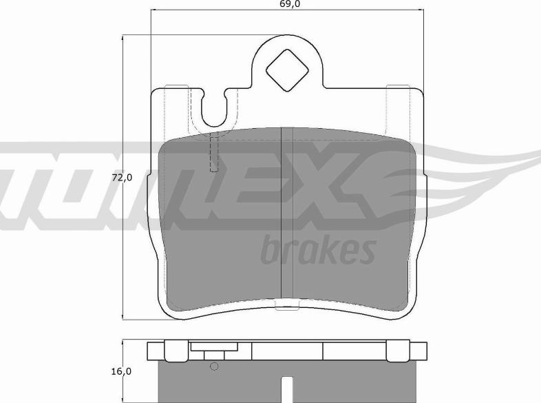 TOMEX brakes TX 12-87 - Тормозные колодки, дисковые, комплект parts5.com