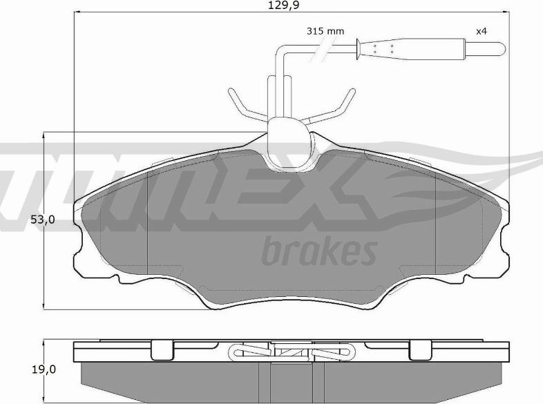 TOMEX brakes TX 12-31 - Тормозные колодки, дисковые, комплект parts5.com